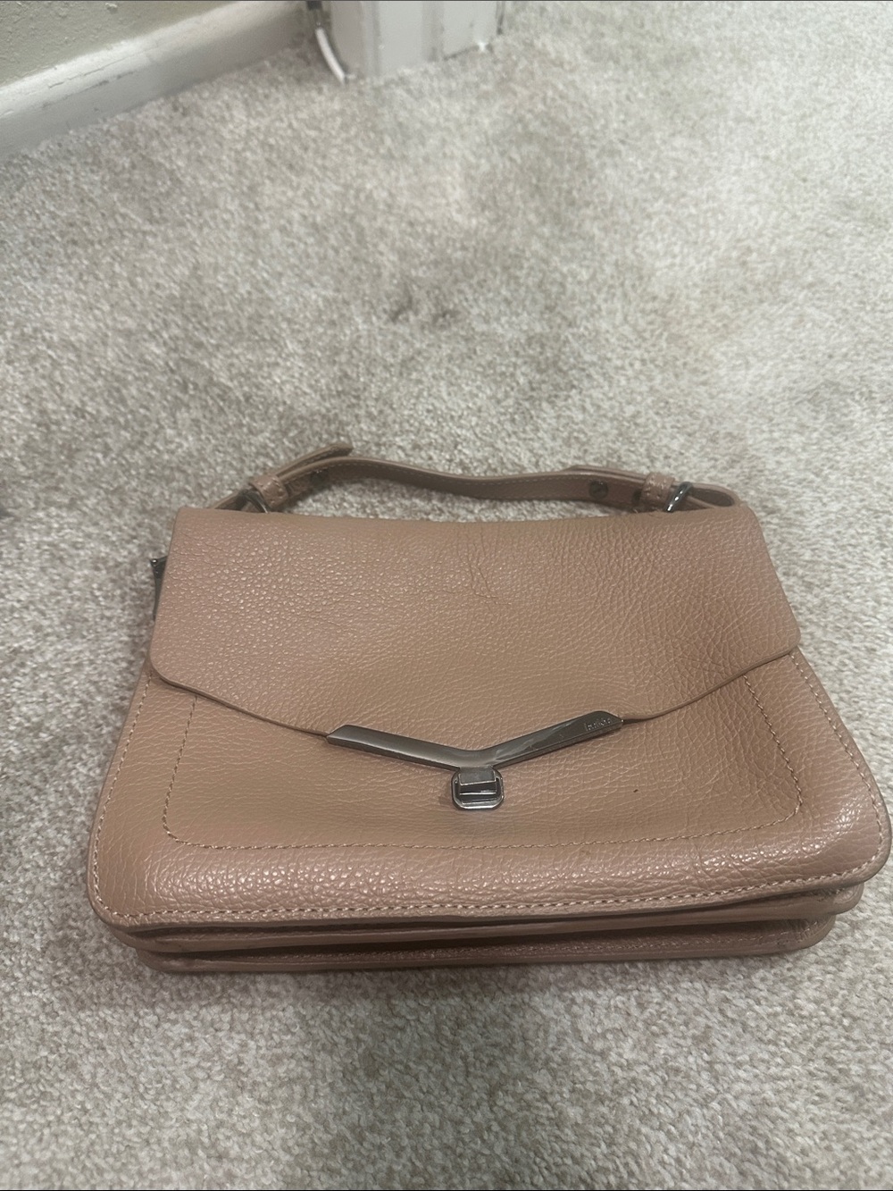 Botkier Pebbled Leather Shoulder Bag in Taupe